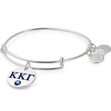 Alex And Ani Kappa Kappa Gamma Color Infusion Charm Bangle, Shiny Silver Finish