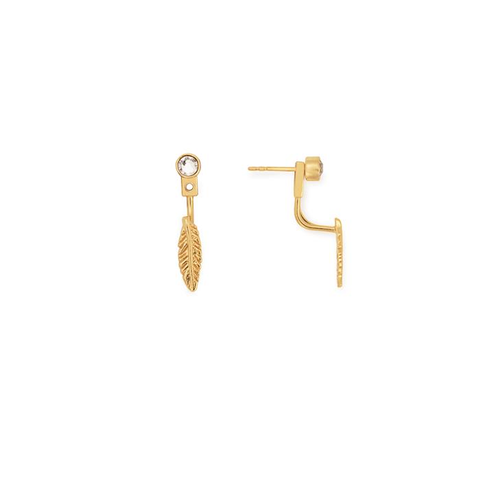 Alex And Ani Feather Earrings, 14kt Gold Plated