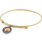 Alex And Ani Liberty Copper Carry Light  14kt Gold Center Charm Bangle, Small, 14kt Gold Plated
