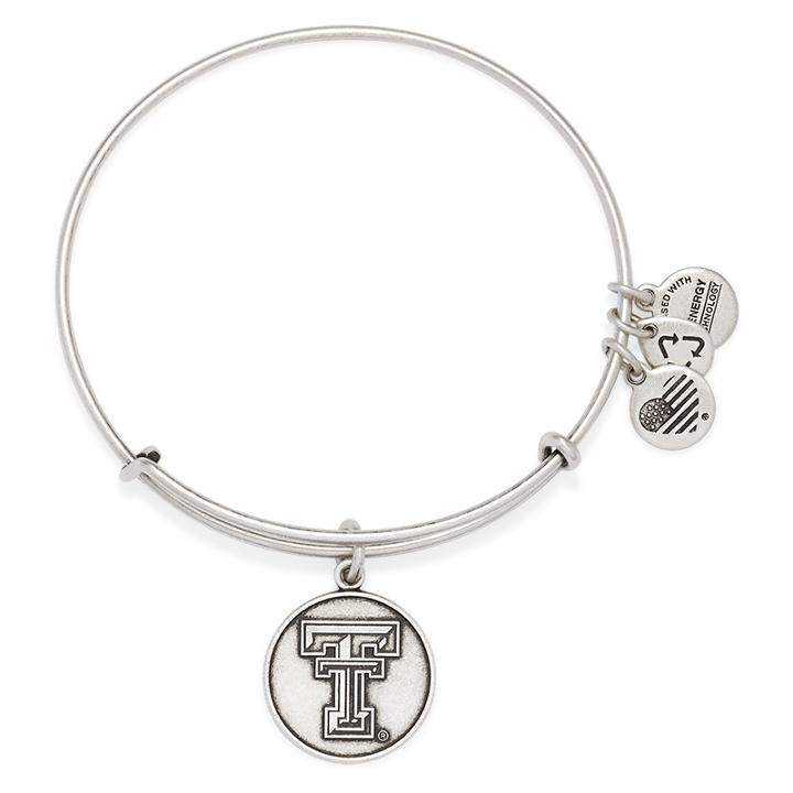 Alex And Ani Texas Tech University Logo Charm Bangle, Rafaelian Silver Finish