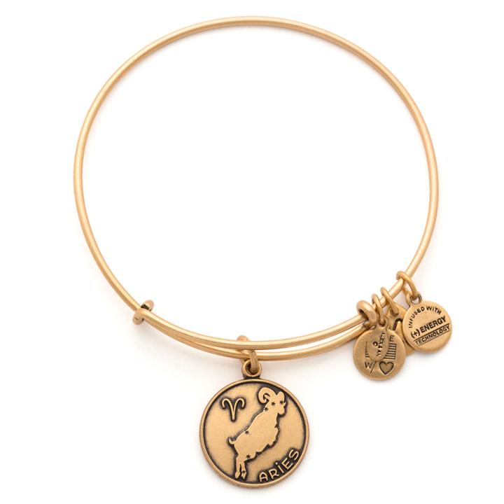 Alex And Ani Aries Charm Bangle, Rafaelian Gold Finish