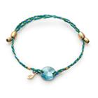 Alex And Ani Light Turquoise Crystal Precious Threads Bracelet, 14kt Gold Plated