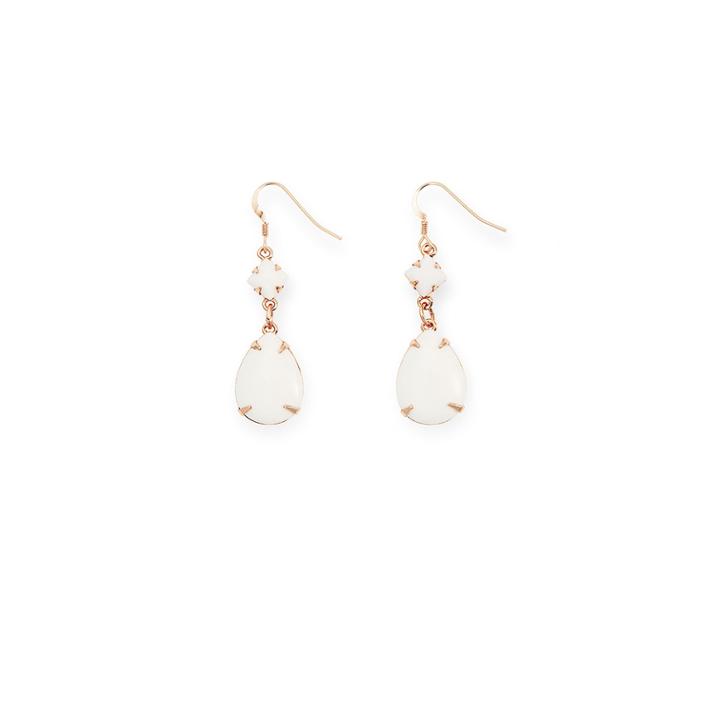 Alex And Ani Birch Dewdrop Earrings, Shiny Rose Gold Finish