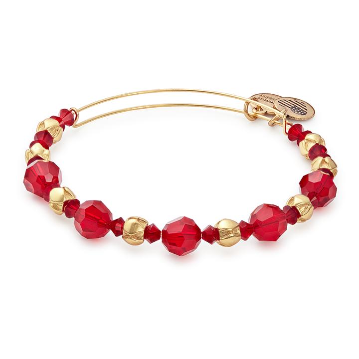 Alex And Ani Bloom Beaded Bangle With Swarovski® Crystals, Shiny Gold Finish