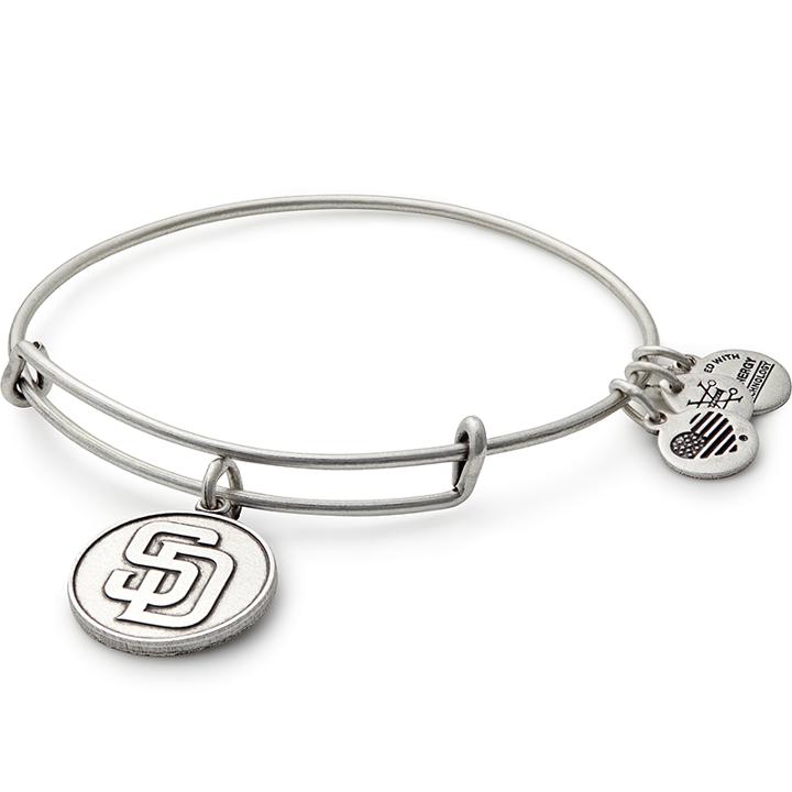 Alex And Ani San Diego Padres™ Cap Logo Charm Bangle, Rafaelian Silver Finish