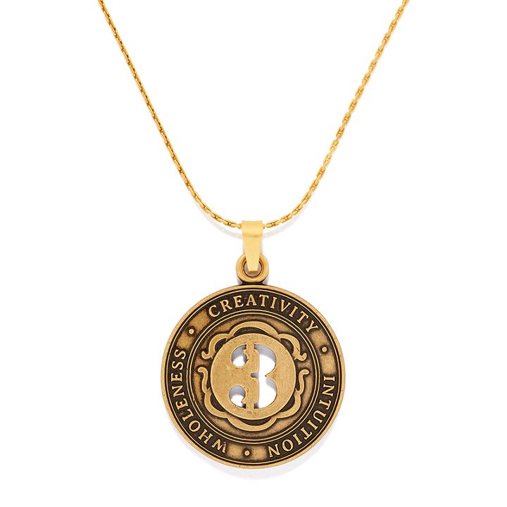 Alex And Ani Number 3 Expandable Necklace, Rafaelian Gold Finish