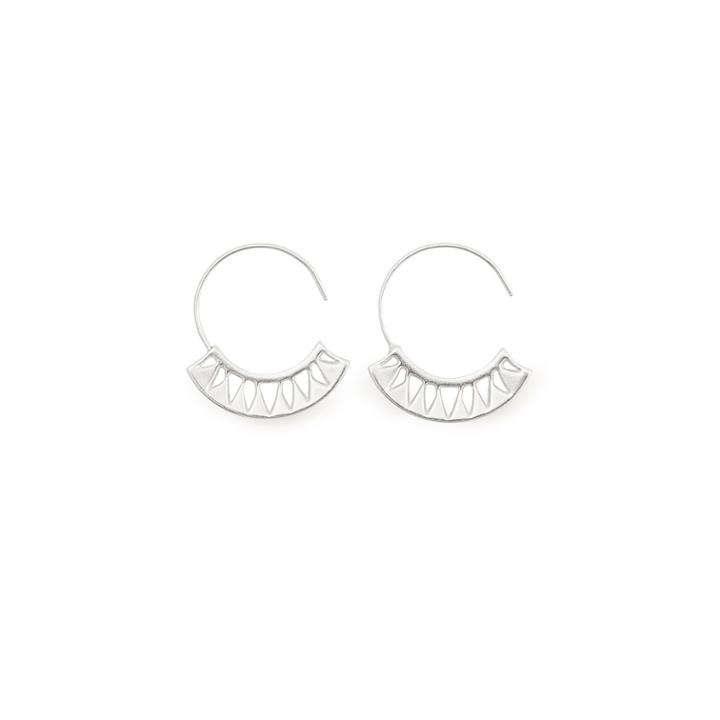 Alex And Ani Blue Lotus Hoop Earrings, Sterling Silver