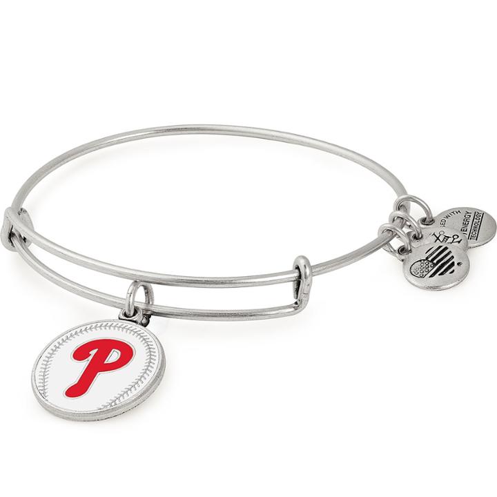 Alex And Ani Philadelphia Phillies Color Infusion Charm Bangle, Rafaelian Silver Finish