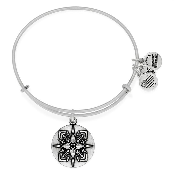 Alex And Ani Healing Love Charm Bangle, Rafaelian Silver Finish