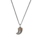 Alex And Ani Tiger's Claw Two Tone Adjustable Necklace, Midnight Silver