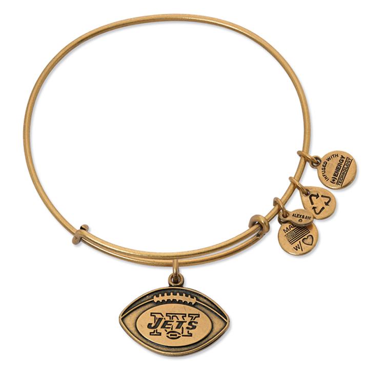 Alex And Ani New York Jets Football Charm Bangle, Rafaelian Gold Finish