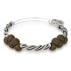 Alex And Ani Forest Spirit Spiral Beaded Bangle, Rafaelian Silver Finish