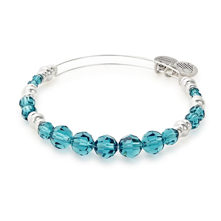 Alex And Ani Sky Beaded Bangle With Swarovski® Crystals, Shiny Silver Finish