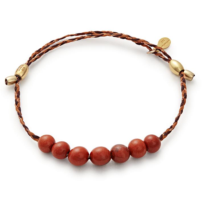 Alex And Ani Red Jasper Precious Threads Bracelet, 14kt Gold Plated Sterling Silver