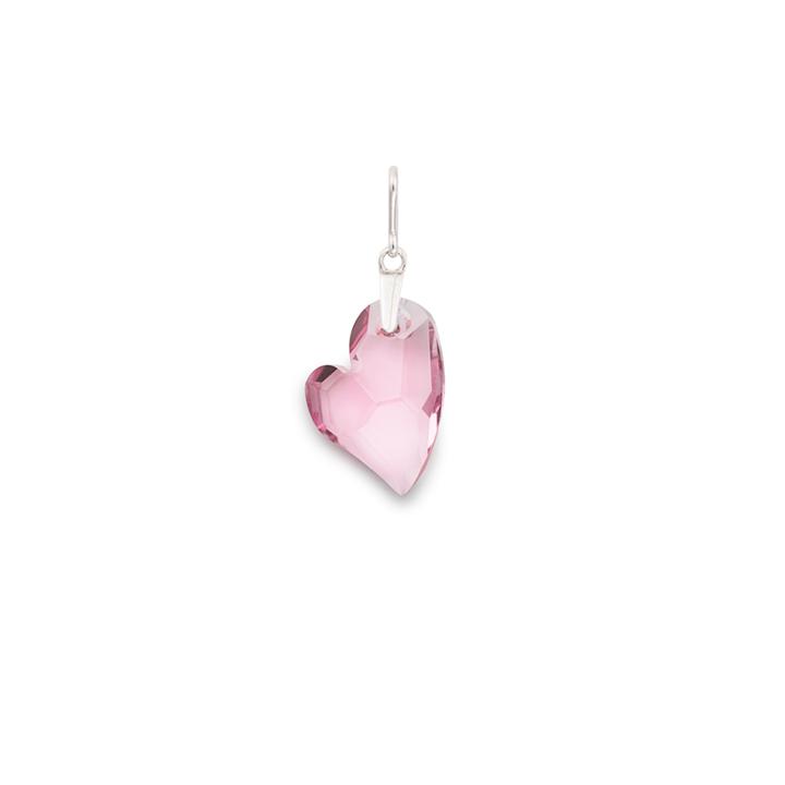 Alex And Ani Rose Heart Necklace Charm With Swarovski  Crystal, Sterling Silver