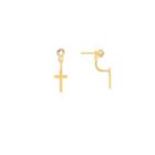 Alex And Ani Cross Earrings, 14kt Gold Plated Sterling Silver