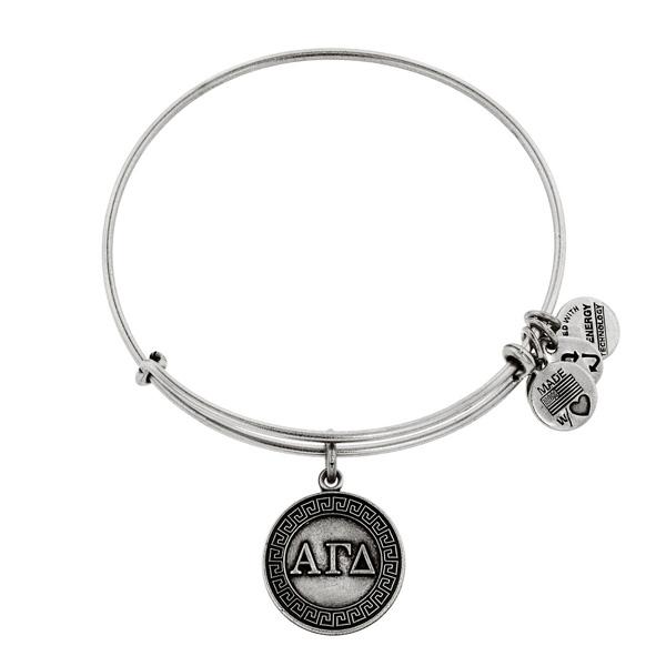 Alex And Ani Alpha Gamma Delta Charm Bangle, Rafaelian Silver Finish