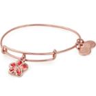 Alex And Ani Tropical Flower Color Infusion Charm Bangle, Shiny Rose Gold Finish