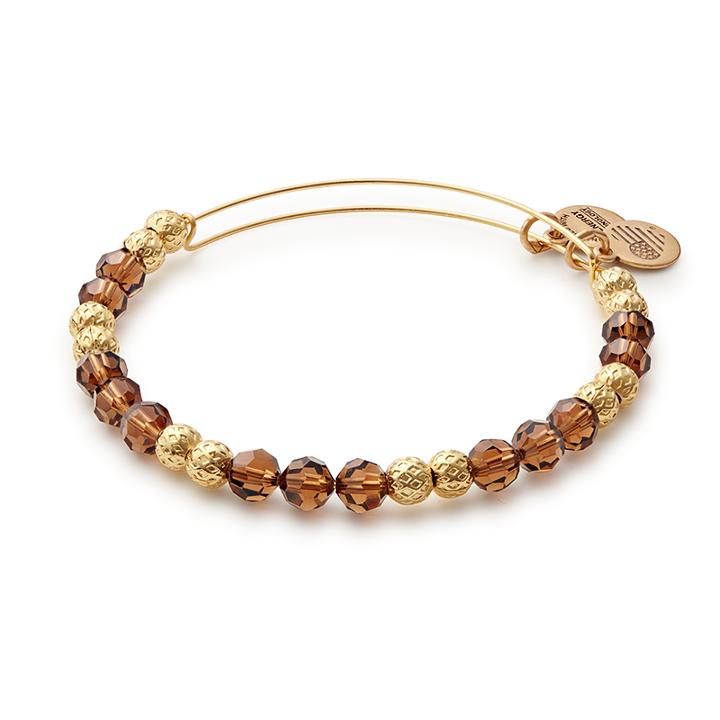 Alex And Ani Earth Beaded Bangle With Swarovski® Crystals, Shiny Gold Finish