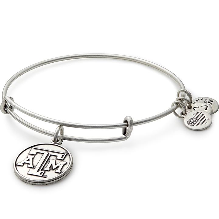 Alex And Ani Texas A&m University® Logo Charm Bangle, Rafaelian Silver Finish