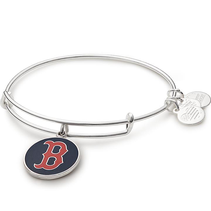 Alex And Ani Blue Boston Red Sox Charm Bangle, Shiny Silver Finish