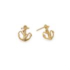 Alex And Ani Anchor Post Earrings, 14kt Gold Plated Sterling Silver