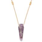 Alex And Ani Amethyst Pendulum Necklace, 14kt Gold Plated