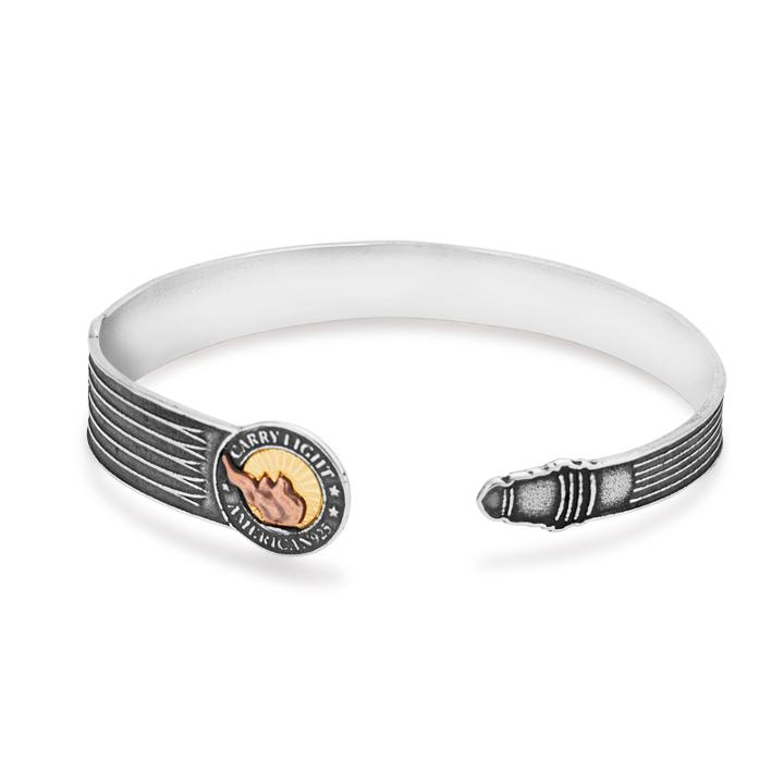 Alex And Ani Liberty Copper | Carry Light™ 14kt Gold Center Cuff, 14kt Gold Plated