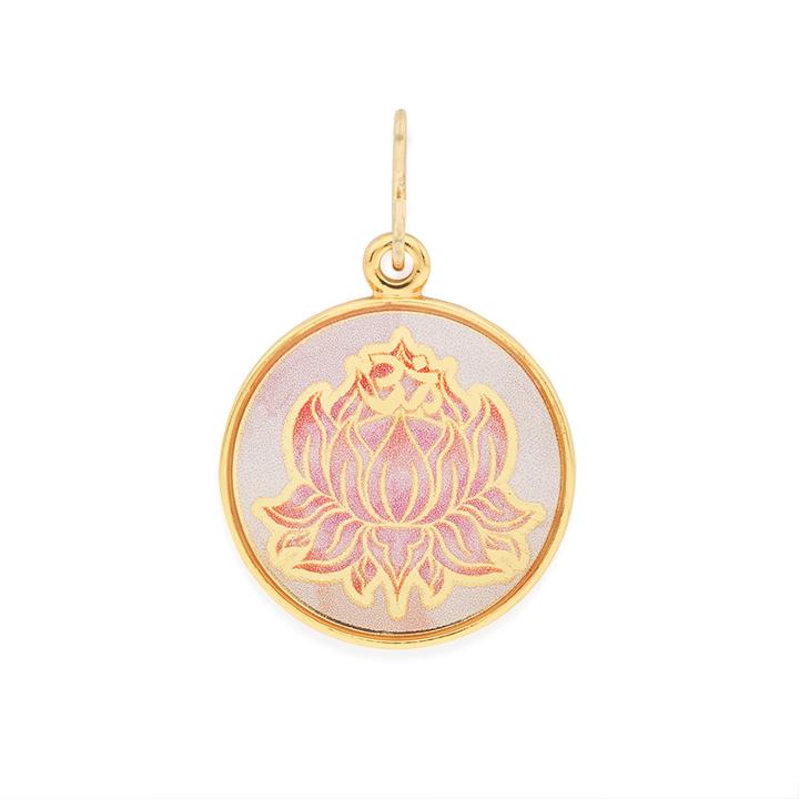 Alex And Ani Lotus Peace Petals Art Infusion Necklace Charm, Shiny Gold Finish