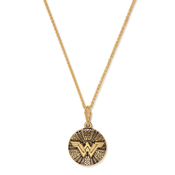 Alex And Ani Wonder Woman Logo Adjustable Necklace, 14kt Gold Plated
