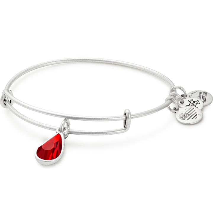 Alex And Ani July Birth Month Charm Bangle With Swarovski  Crystal, Rafaelian Silver Finish