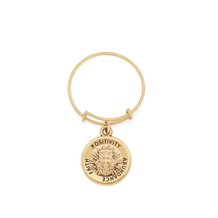 Alex And Ani Hand Of Fatima Expandable Wire Ring, Rafaelian Gold Finish