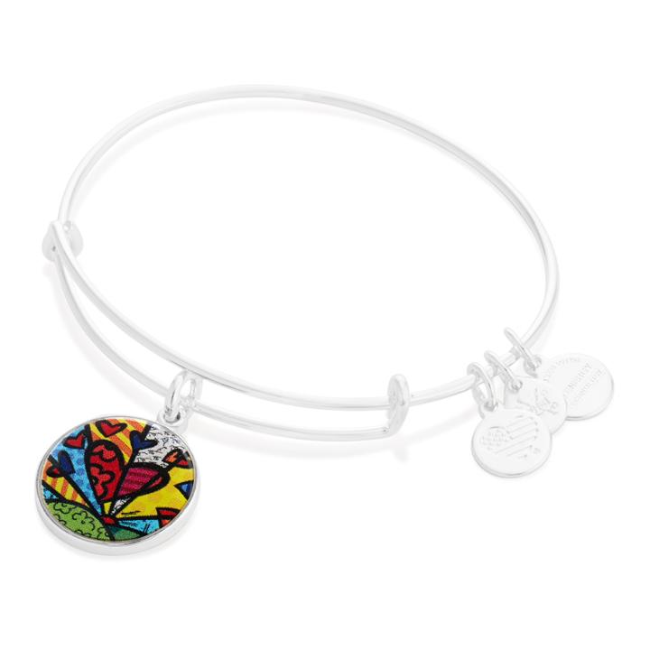 Alex And Ani A New Day Art Infusion Charm Bangle | Romero Britto, Shiny Silver Finish