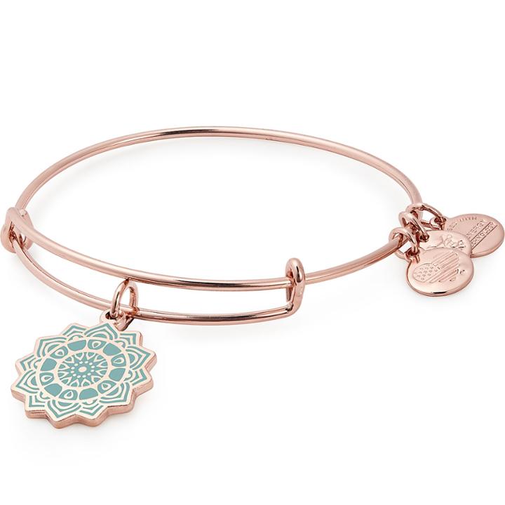 Alex And Ani Heart Chakra Charm Bangle, Shiny Rose Gold Finish