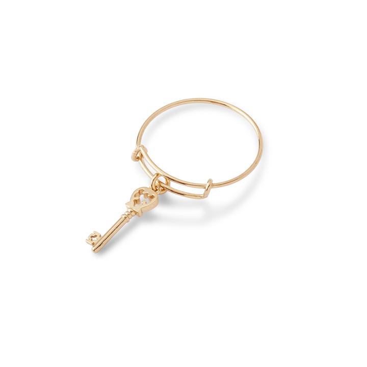 Alex And Ani Skeleton Key Expandable Wire Ring, 14kt Gold Plated