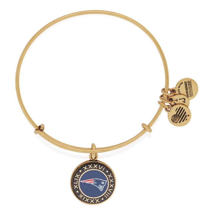 Alex And Ani New England Patriots On The 50 Charm Bangle, Rafaelian Gold Finish