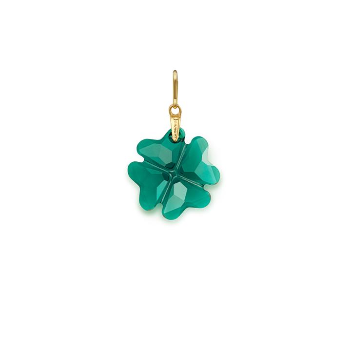 Alex And Ani Emerald Four Leaf Clover Necklace Charm, 14kt Gold Plated Sterling Silver