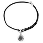 Alex And Ani Fleur De Lis Pull Cord Bracelet, Rafaelian Silver Finish