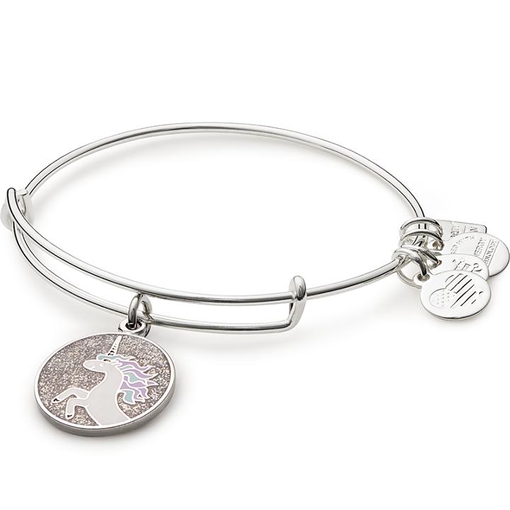 Alex And Ani Unicorn Charm Bangle Children S Miracle Network Hospitals , Shiny Silver Finish