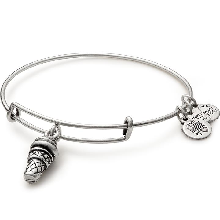 Alex And Ani Sweet Treats Charm Bangle, Rafaelian Silver Finish