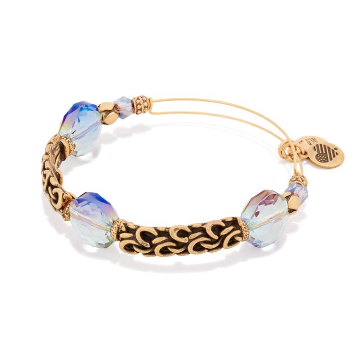 Alex And Ani Mulberry Enchanted Beaded Bangle, Rafaelian Gold Finish