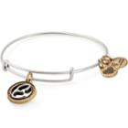 Alex And Ani Initial E Two Tone Charm Bangle, Rafaelian Silver Finish