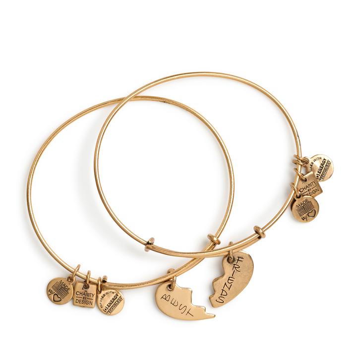 Alex And Ani Best Friends Set Of 2 Charm Bangles | American Heart Association, Rafaelian Gold Finish