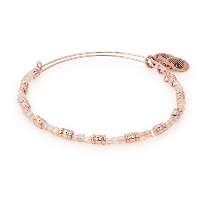 Alex And Ani Coral Coastal Beaded Bangle, Shiny Rose Gold Finish