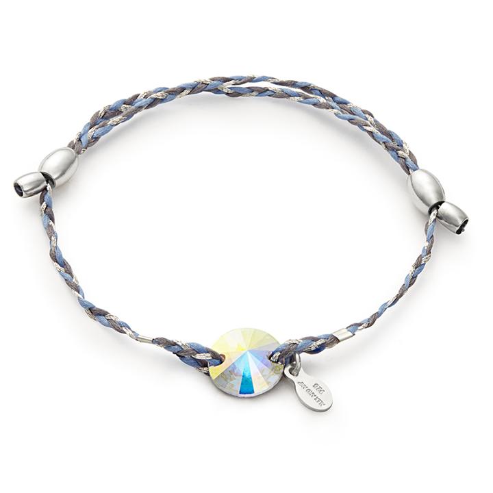 Alex And Ani Aurora Borealis Crystal Precious Threads Bracelet, 14kt Gold Plated
