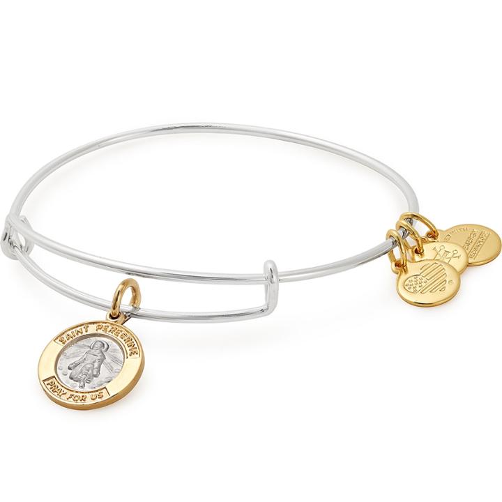 Alex And Ani St. Peregrine Two Tone Charm Bangle