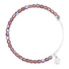 Alex And Ani Amethyst Rock Candy Beaded Bangle, Shiny Silver Finish