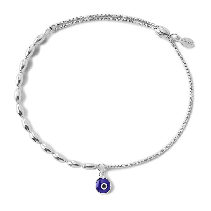 Alex And Ani Evil Eye Fancy Bead Pull Chain Bracelet, Sterling Silver