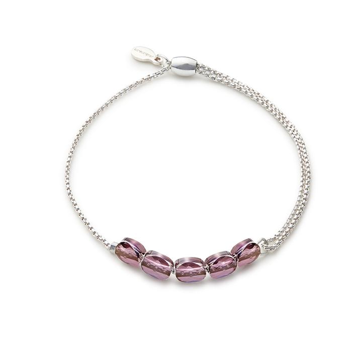 Alex And Ani Orchid Expandable Bracelet With Swarovski  Crystals, Sterling Silver