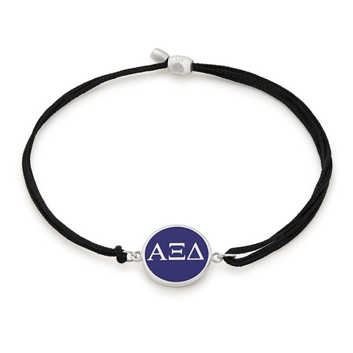 Alex And Ani Alpha Xi Delta Pull Cord Bracelet, Sterling Silver